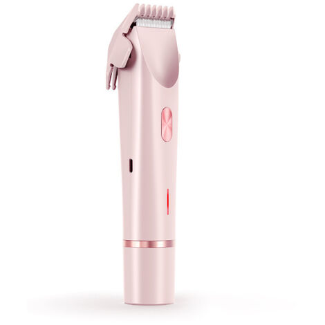 Rasoir électrique 2 en 1 pour femme Rasoir intime étanche pour femme Utilisation humide et sèche Tondeuse rechargeable femme (rose)