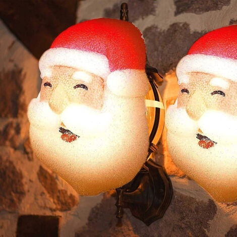 Lot de 2 caches lumineux de Noël pour porche, décorations de Noël, fêtes de Noël, éclairage de garage, grands luminaires, décoration de Noël extérieure (1/4)