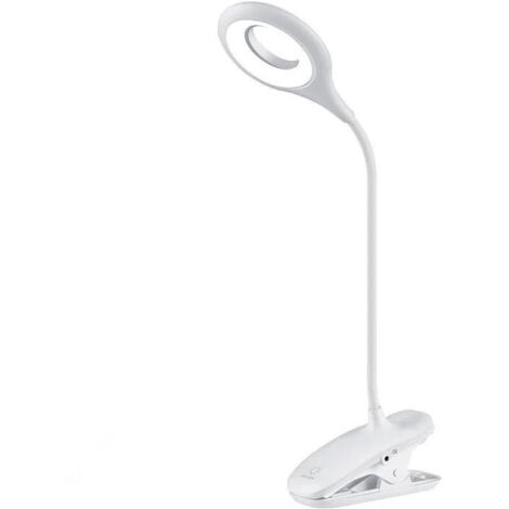 Lampe de Bureau LED sans Fil Rechargeable, 3 Couleur et 3 Intensité Réglables, Lampe de Chevet Tactile avec Pince pour Enfants