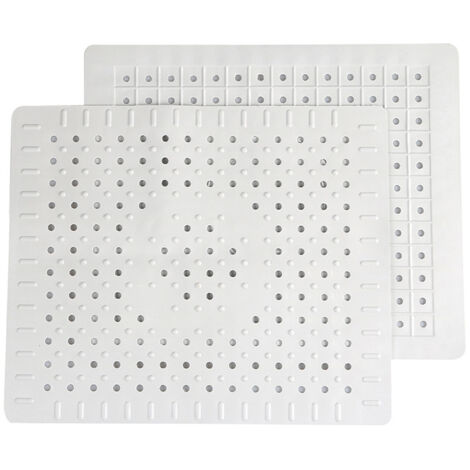 Lot de 2 tapis de protection pour évier de cuisine en caoutchouc antidérapant durable, facile à fileter et à couper soi-même. (1/4)