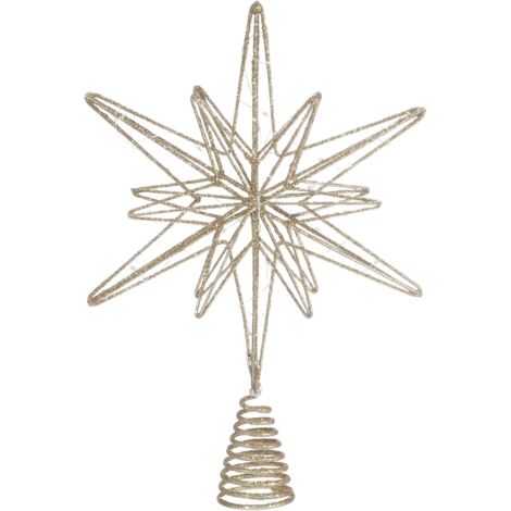 Christmas Star Tree TopperTreetop Ornament for Christmas Tree Home Holiday Party Decorations (Champagne) (1/3)