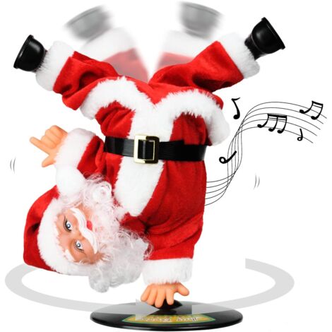 Inverted Rotating Santa Claus Plush Toy,Santa Animated Christmas Decorations (1/3)