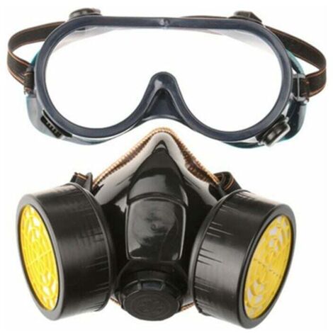 Masque à gaz professionnel masque de peinture au charbon actif respirateur avec 2 filtres anti-poussière, pesticides, formaldéhyde, laque colorée (1/5)