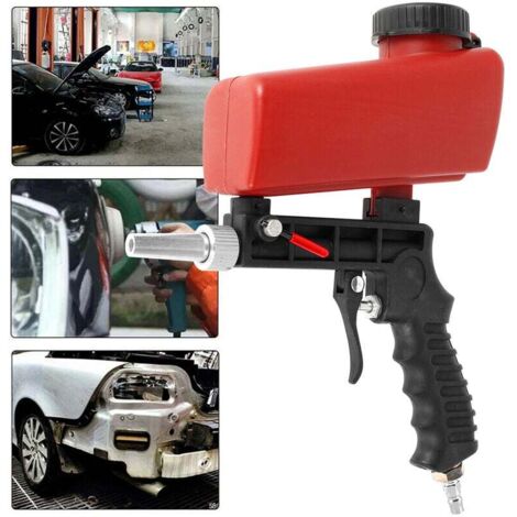 Pistolet de sablage pneumatique à Air Portable 90psi, Machine de sablage à main légère en Aluminium, outil réglable par gravité (1/5)