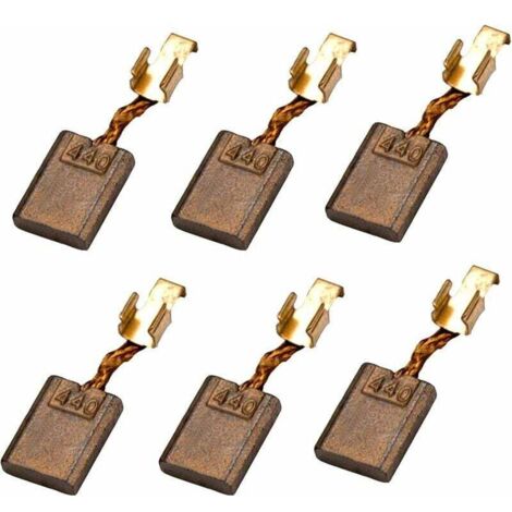 Lot de 6 balais de carbone en cuivre 440 pour moteurs de perceuses-visseuses et outils électriques. (1/4)