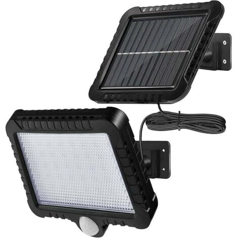 Lampe solaire extérieure avec détecteur de mouvement, lampe solaire LED étanche IP65 avec câble de 5 m, angle d'éclairage de 120° (1/4)