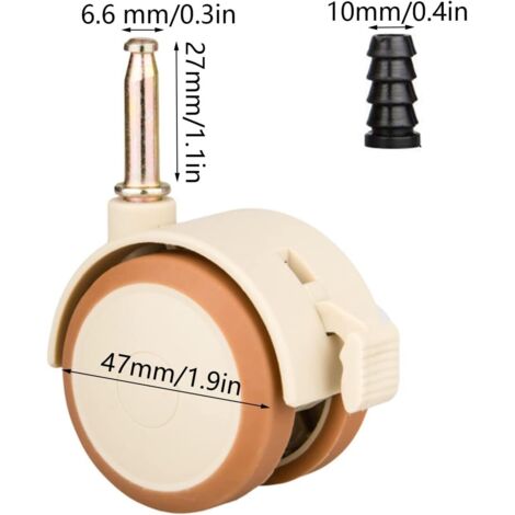 Lot de 4 roulettes pivotantes pour meubles, 25 mm, mini roulettes, avec Lot de 4 roulettes pivotantes pour meubles, 25 mm, mini roulettes, avec