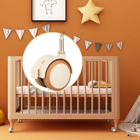 Lot De 4 Roulettes Pivotantes 25 Mm Avec Frein - Pour Meubles Et Lit Bébé - YIXNSW