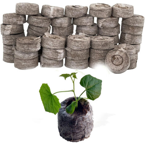 50 PCS Pastilles de Culture, Tourbe Compressée, avec Nutriments Bloc de Nutrition pour Semis, pour la Culture de Plantes de Jardinage