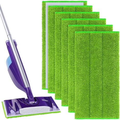 Lot de 6 lingettes réutilisables pour Swiffer WetJet – Lavables en microfibre – Nettoyage efficace des sols durs – 30x15cm