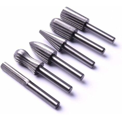 pièces 6mm 1/4 "jeu de limes à fraises rotatives en acier pour métal plastique bois pierre meulage ébavurage (1/4)