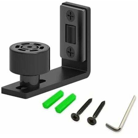 Ajustable Guide de Plancher Noir Guide Inférieur Pour Porte en Bois Coulissante Mur / porte (1/4)