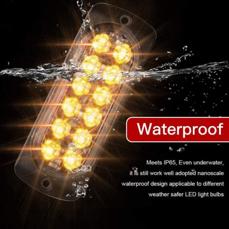 4 PCS 12 Stroboscopique LED Ambre Danger Balise D'urgence Clignotant