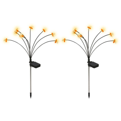 Lampe Solaire Exterieur, 2 Pièces Lampes Solaire de Jardin étanches Petite abeille avec 8 LEDs,IP65 Imperméable Lumière Solaire Exterieur Etanche (1/4)