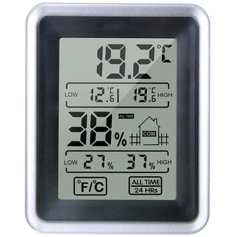 Compteur de température et d'humidité intérieure - mini-smart électronique électronique de haute précision simple à suspendre ou à poser - avec hygromètre tactile (1/4)