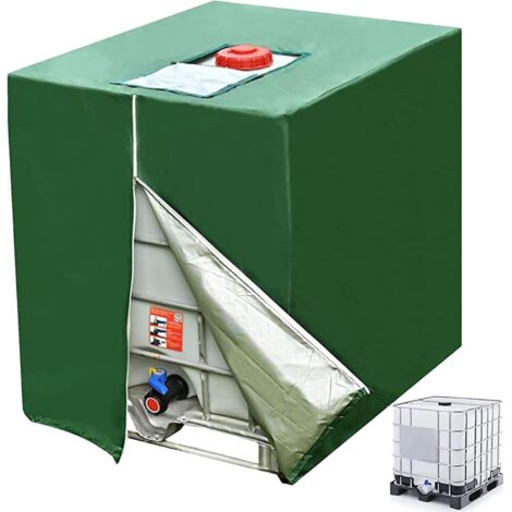Bâche De Protection Réservoir IBC 1000L – Couverture Anti-UV, Imperméable 420D, Fermeture Éclair, Argent (120x100x116 Cm)
