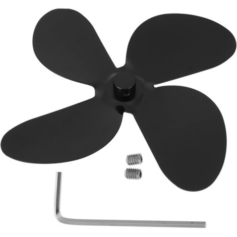 Pales de ventilateur de cheminée en aluminium, accessoire de ventilateur thermodynamique universel à 4 pales, 1 tournevis, 2 vis de réglage (1/4)
