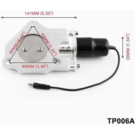 Découpe Échappement Électrique 2.25" (57mm) Soupape E-CUT Acier Inox - Commande Intérieure