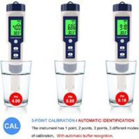 Testeur D'Eau 5 En 1 PH/TDS/EC/Salinité/Température - Écran LCD - Précision Pro Pour Piscine, Aquarium Et Hydroponie