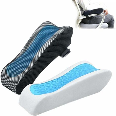 Coussins d'accoudoir pour coussins de chaise de jeu de bureau avec soulagement des coudes en mousse à mémoire de gel de refroidissement (1/4)