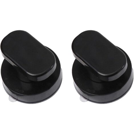 Lot de 2 poignées de porte à ventouse pour porte coulissante en verre - Sans perforation - Ventouse puissante - Pour porte en verre de salle de bain, balcon - Noir (1/3)