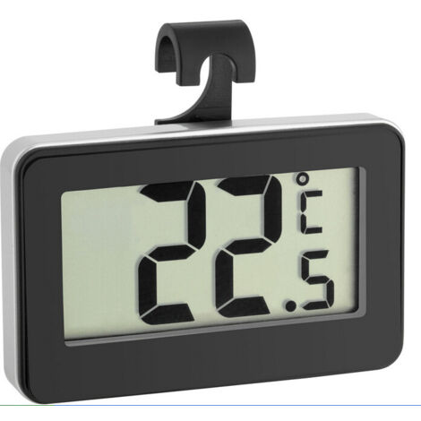 Thermomètre numérique, thermomètre de refroidissement idéal, avec aimant et poignée, petit et pratique, noir (1/4)