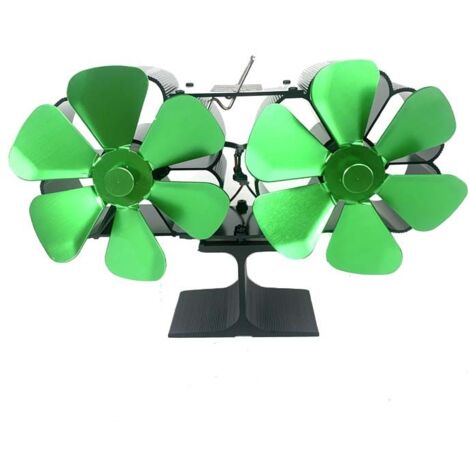 Ventilateur de cheminée, ventilateur thermique à bois, conception silencieuse, adapté à la circulation de la chaleur écologique à la maison - vert (1/4)