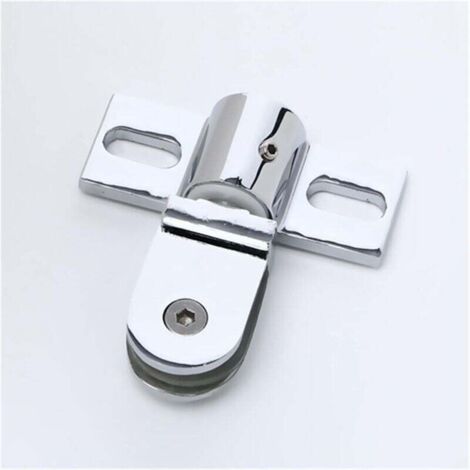 Enowelir Charnière de porte en verre, pince de salle de bain, charnières pivotantes, support en verre, accessoires de porte de salle de douche, pince de porte en verre, pince à arbre haut et bas en ac (1/4)