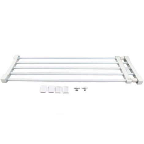 Enowelir Étagère Télescopique Réglable Sans Perçage Etagere Rangement en Métal Organiseur de Placard Diviseur Séparateur Extensible 75-120 cm pour Chambre, Salle de Bain, Cuisine