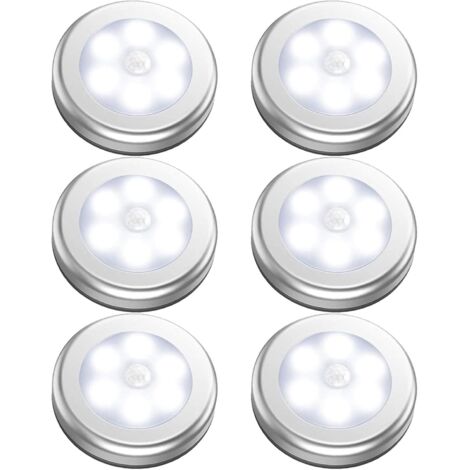 Lampe d'intérieur à détecteur de mouvement fonctionnant sur piles, éclairage LED pour placard, veilleuse sans fil à piles, applique murale pour garde-manger, armoire, penderie, cuisine, escaliers, mar