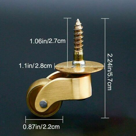 Lot de 5 Noir roulettes Pivotantes 25MM Roulette sans Frein, pour