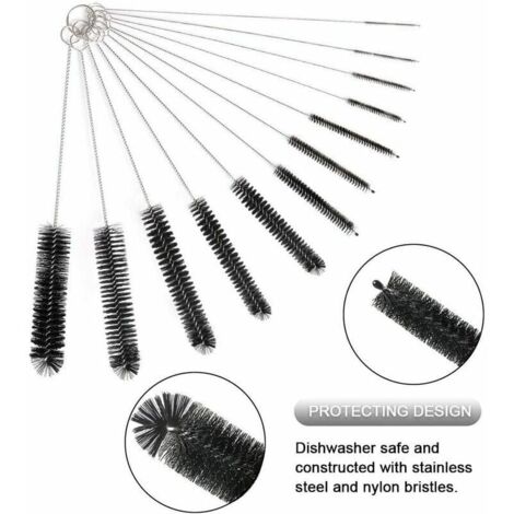 Lot 2 Goupillons Bouteilles Longs Pour Biberon, Gourde, Vase - Brosse Nettoyage Bébé Avec Corde Suspension