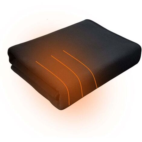 Enowelir Châle de Couverture Chauffante USB, Plaid Chauffant 150x80cm, Couverture Électrique avec 3 Niveaux de Température,noir