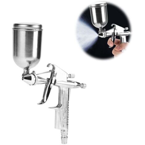 Enowelir Professionnel Pistolet à Peinture Haute Pression Kit Pistolet à Pulvérisation d'Air Pistolet a Peinture Pneumatique à Alimentation par Gravité 125 ML 0.5mm Buse (1/4)