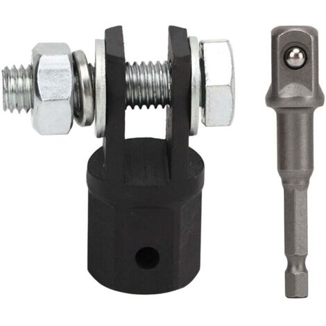 Enowelir Adaptateur de cric à ciseaux de voiture de 1/2 pouces, adaptateur de perceuse à douille pour vérins à ciseaux à anneau ou à Double trou (1/4)