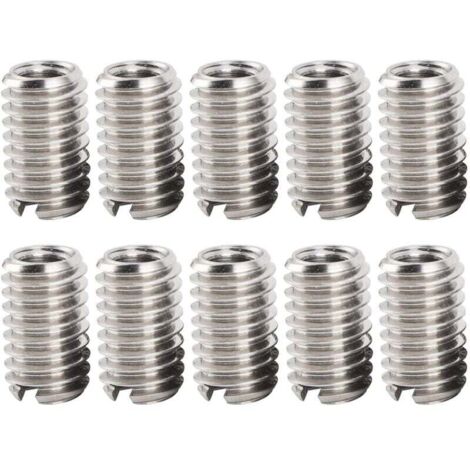 Enowelir 10 Pièces M4 X 0.7mm Filetage Femelle M6 X 1mm Filetage Mâle Inserts écrou Réducteur en Acier Inoxydable pour Ordinateurs Lampes Moules équipement Mécanique (1/4)