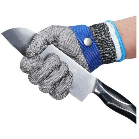 Dolaso – Gant anti-coupure en acier inoxydable – Protection niveau 5 – 26 cm pour préparation alimentaire – Confortable et flexible (1/4)