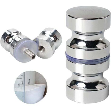 Bouton de Porte de Douche Poignée de Porte Rondes en Alliage D'aluminium pour Salle de Bain Porte en Verre Porte Coulissante (1/4)
