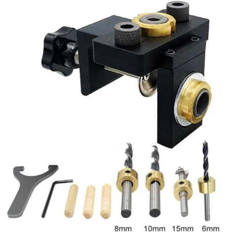 Gabarit de goujonnage kit de gabarit de trou de poche en bois perçage vertical localisateur détachable pour meubles connexion perforateur outils de menuiserie (1/4)