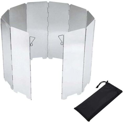 Pare-Vent Pliable en Alliage d'aluminium, Assiettes Pare-Vent de Camping Portable réchaud de Camping, Brise-Vent Pliable en Aluminium, Pare-Vent de Camping Pliable pour Le BBQ (1/4)