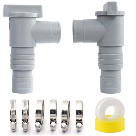 Robinet d'arrêt pour Piscine avec Raccord de Tuyau de 32mm, Vanne d'arrêt pour Piscines, pièces de piscine à valve à piston, raccords de piscine à piston de remplacement pour Intex Bestway (2 pieces) (1/4)