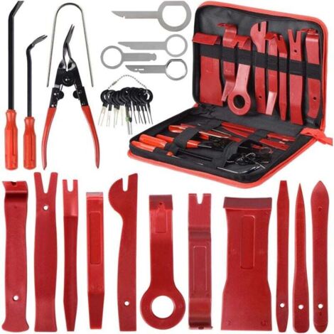 30PCS Outils pour Garnitures Outils Démontage Installation Garniture Intérieure Outils pour Garnitures Panneau de Porte Autoradio Kit Garniture Voiture avec Un Sac (1/4)