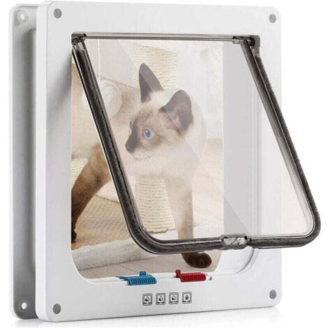 Enowelir Chatière Blanche Pour Chat Et Chien Taille L 23.5 x 25 x 5.5 cm Pour Animaux De Compagnie (1/4)