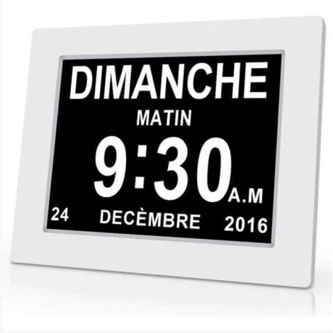 Enowelir Horloge Calendrier Numérique 7 Pouces avec Date et Heure pour Rappel de Médicaments Alzheimer (1/4)