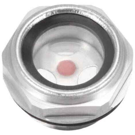 Enowelir Jauge de Niveau d'Huile en Verre avec Raccord Fileté Mâle 1/2 PT pour Compresseur d'Air en Alliage d'Aluminium et Joint Torique (1/3)