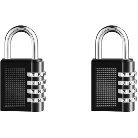 Enowelir Cadenas à Combinaison 4 Chiffres Imperméable 2 Pièces, Serrure Combinée en Acier Plaqué Noir (1/4)