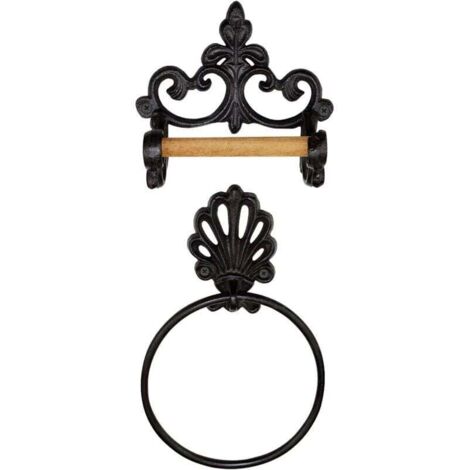 Enowelir Support Mural Industriel En Fonte Pour Rouleau De Papier Toilette Suspendu (1/4)