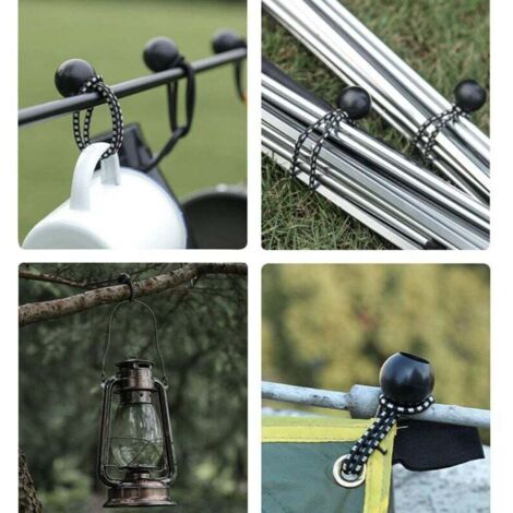 Tendeur Bache Tendeur Elastique Boule,Tendeur Avec Boule,50 Pièces Tendeurs Elastique,, Sandow Elastique Pour Bache,Tentes,Camping Tendeur Noir