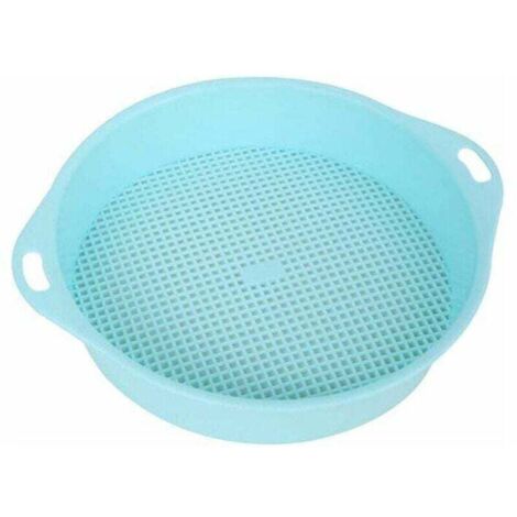 Tamis de sol en plastique rond en maille pour jardin tamis de sable tamis pour semis, outil de culture avec accoudoirs pour enfants et adultes Tamis à Pierre filtrante (1/4)