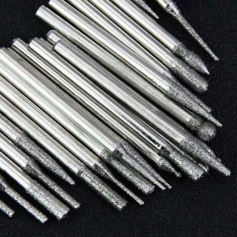 Lot De 50 Fraises Diamantées 3mm - Pour Pierre, Verre, Céramique, Jade, Argent - Gravure, Polissage, Meulage, Perçage